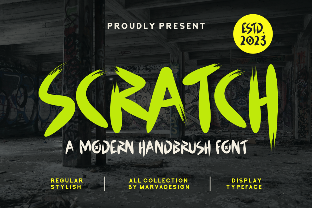 Scratch - A Modern Handbrush Font, a Handwritten Font by Marvadesign (Photo 1 of 7)
