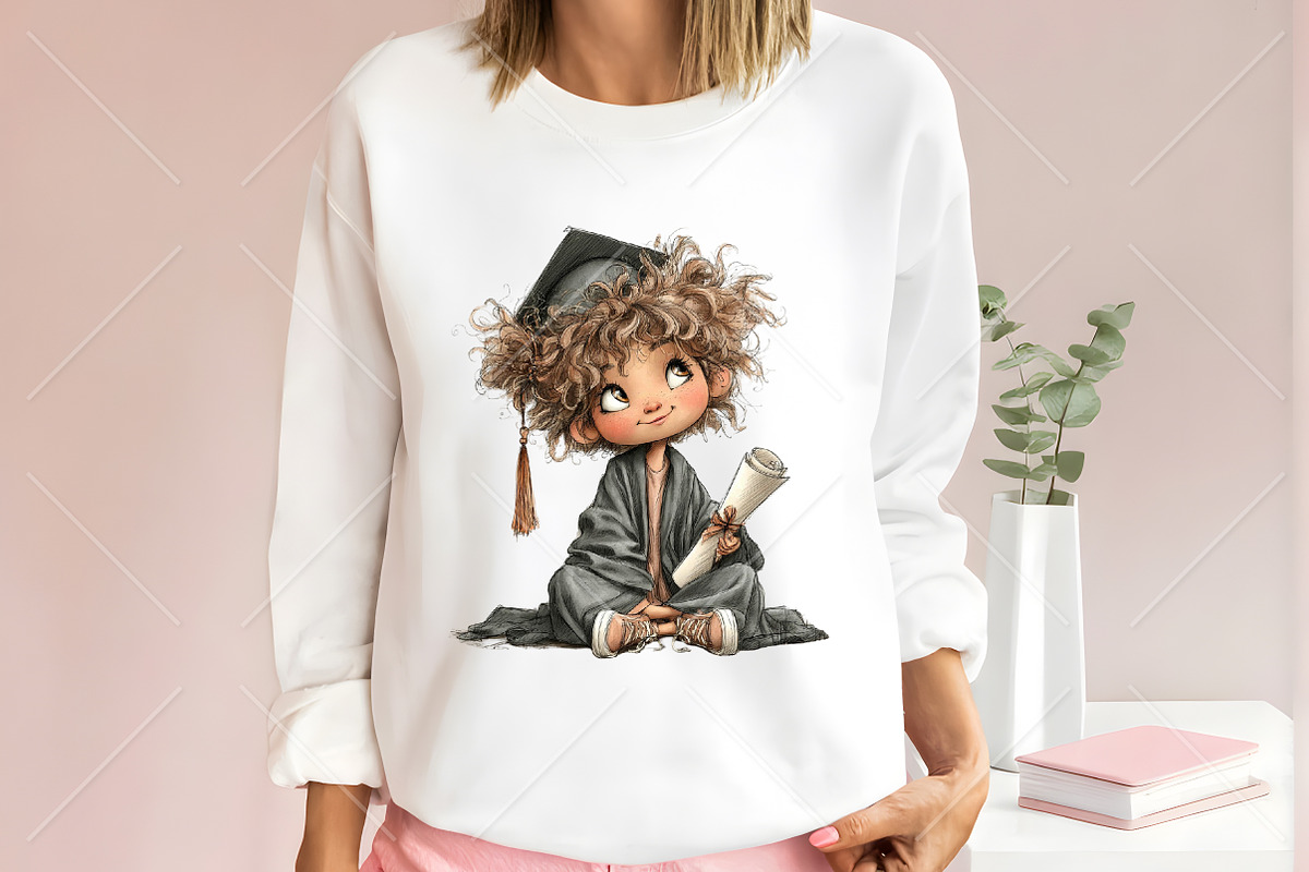 Whimsical Graduate Girl Boy Clipart, a Seasonal Illustration by Canvas Craft (Photo 6 of 10)