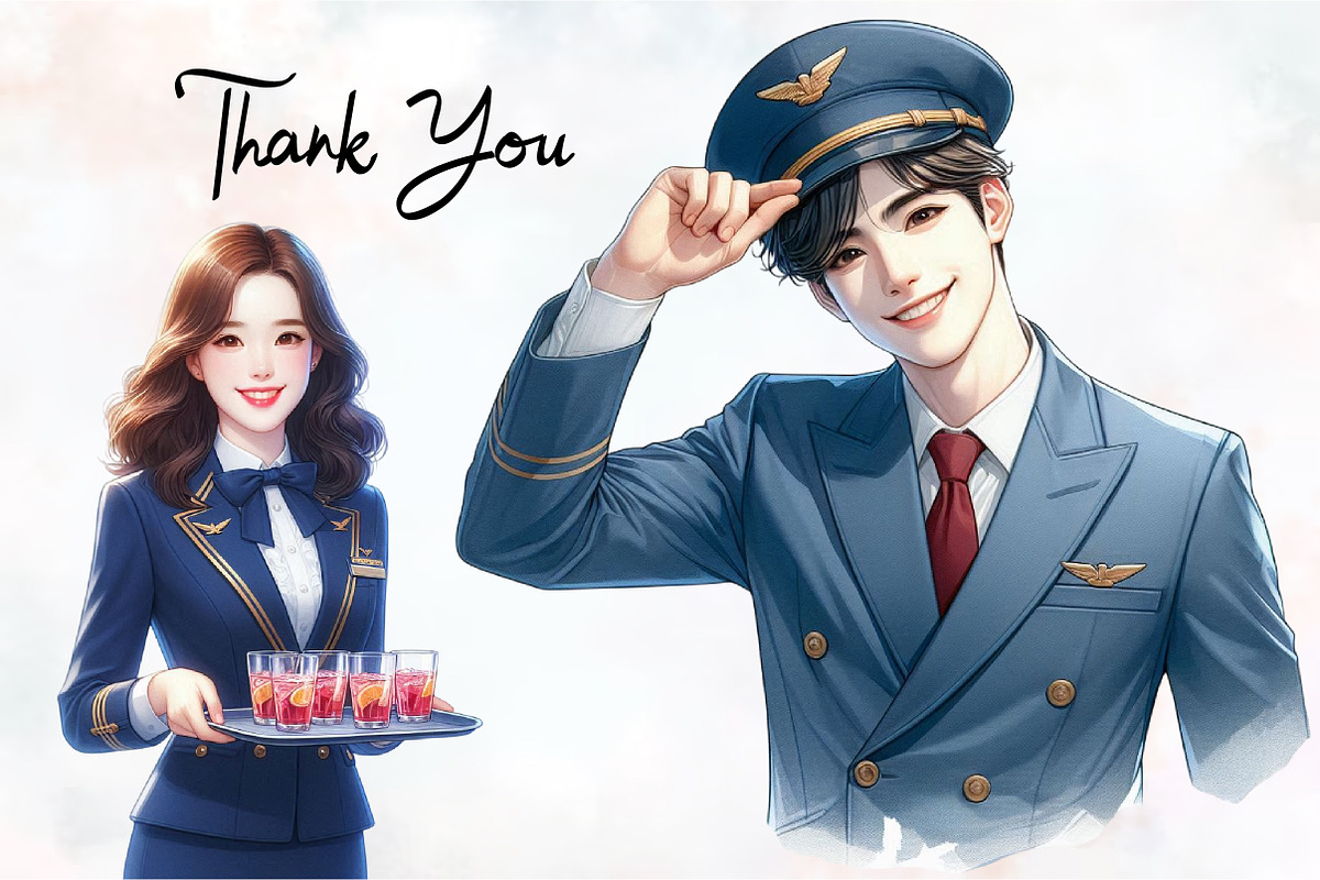 Flight Attendant Watercolor Cliparts, an Illustration by RobertsArt (Photo 7 of 8)