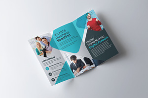 Corporate Tri-fold Brochure- Blue