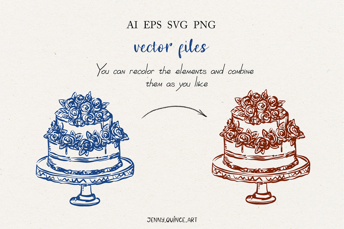Italian Whimsical Clipart Set, an Object Illustration by Jenny Quince (Photo 14 of 15)