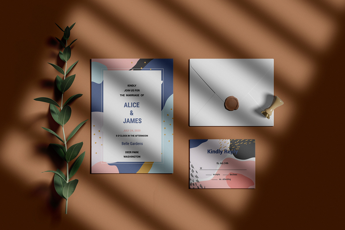 Wedding Invitation Suite Mockup, a Product Mockup by simuradi (Photo 2 of 9)