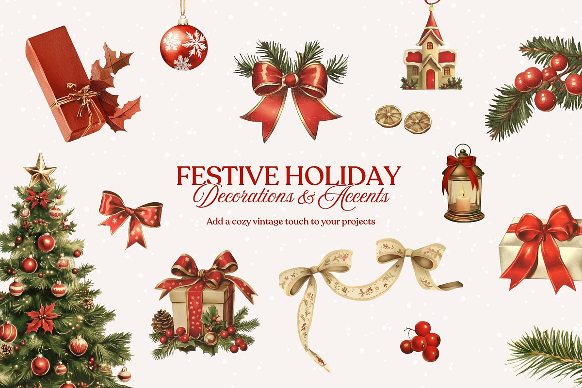 Vintage Christmas Collage Elements, an Object Graphic by Design Alchemy Studio (Photo 4 of 10)