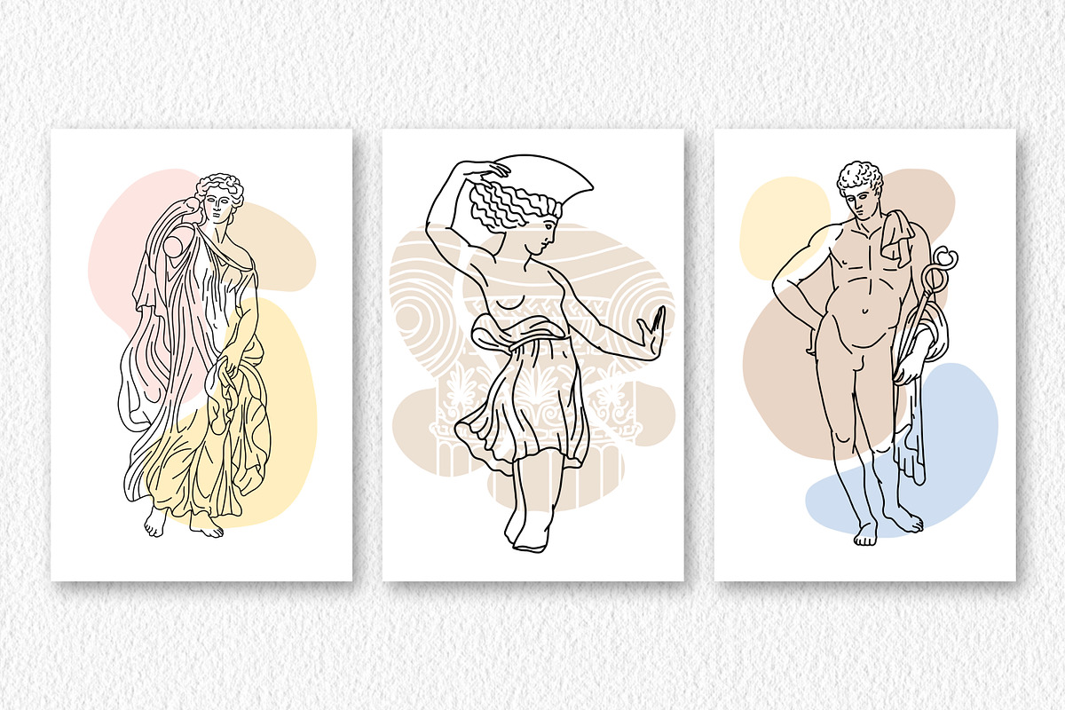 Antique Greek Sculpture Line Art, an Illustration by ViktoriArt (Photo 10 of 10)