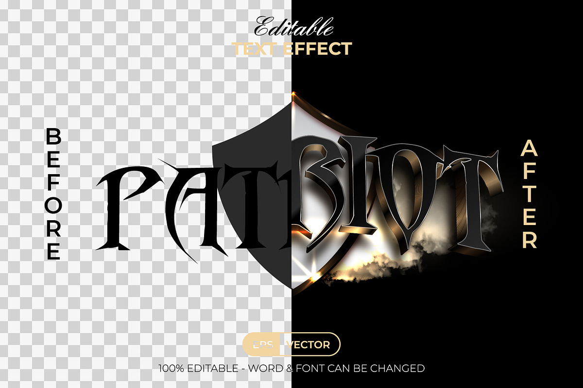 Patriot Text Effect Golden Cinematic, a Layer Style Add-On by Mockmenot (Photo 2 of 2)