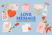 Love Message Valentine's day clipart, an Object Illustration by Felizabeth Design (Thumbnail 1 of 9)