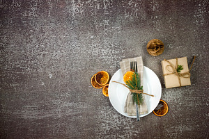 Christmas Eve dinner concept, free space for text, a Holiday Photo by vimart