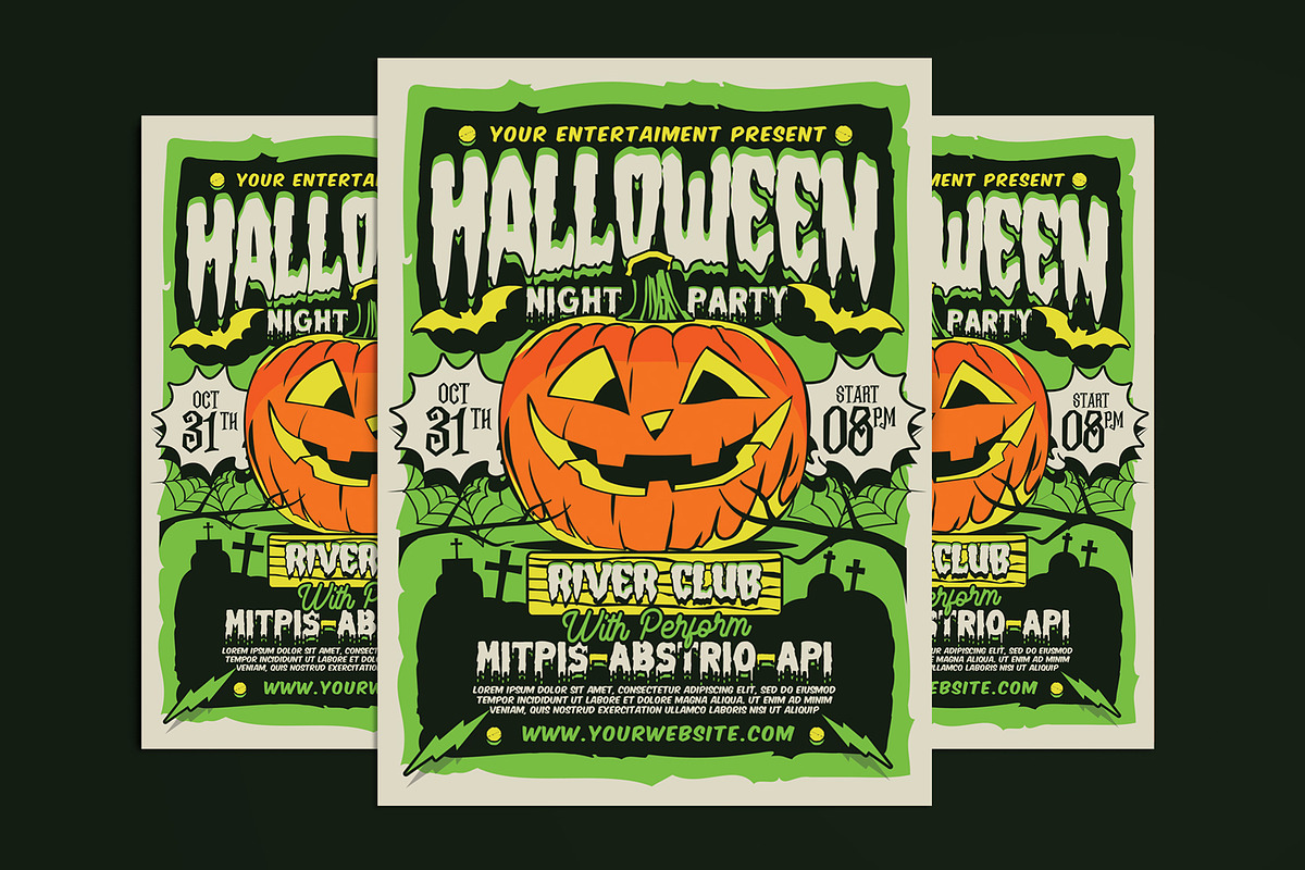 Halloween Night Party Flyer Template, a Flyer Template by Muhamad Iqbal hidayat (Photo 1 of 4)