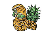Surfing in pineapple illustration, a Person Illustration by gunaonedesign (Thumbnail 1 of 5)
