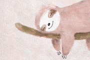 Cute sleeping sloth illustration, an Animal Illustration by Leksart (Thumbnail 3 of 5)