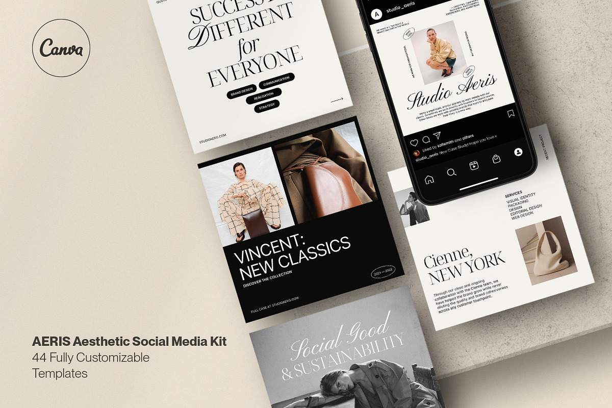AERIS / Aesthetic Social Media Kit, a Social Media Template by Studio Dara (Photo 1 of 17)