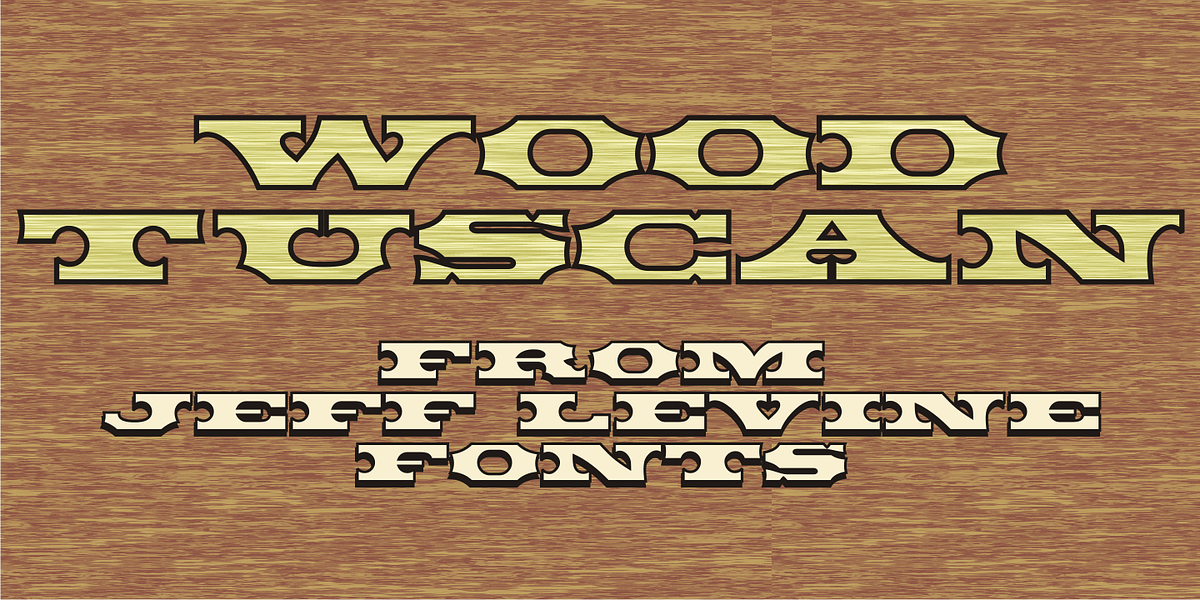 Wood Tuscan JNL, a Slab Serif Font by Jeff Levine Fonts