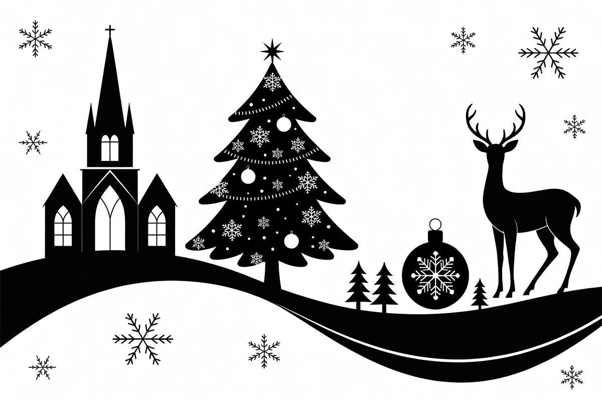 Christmas silhouette illustration, an Illustration by Amazin_art (Photo 15 of 21)