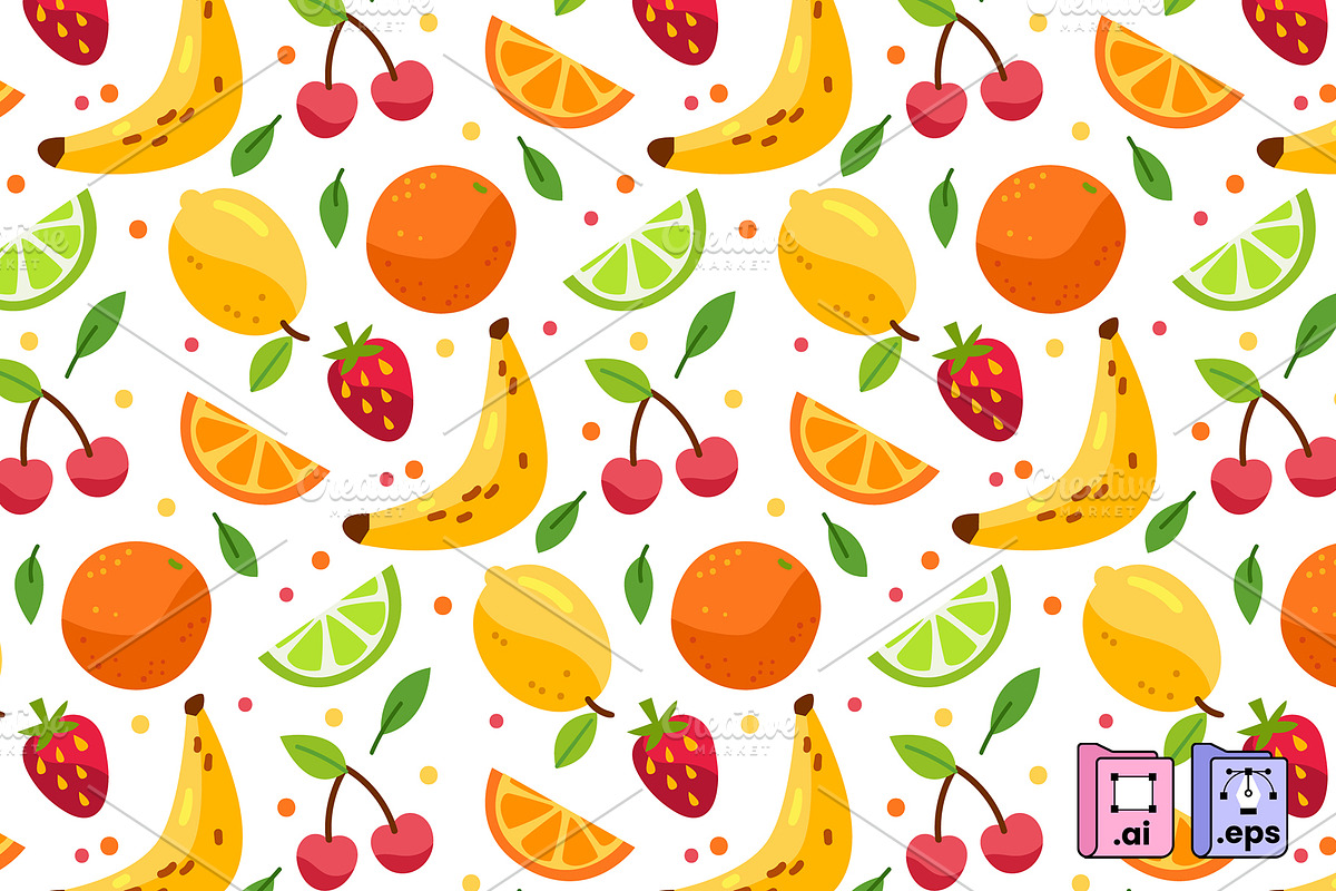 Summer Fruit Pattern, a Pattern Graphic by MISS CHATZ (Photo 1 of 3)