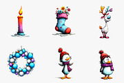 Whimsical Icy Blue Christmas Bundle, an Illustration by CreationArt (Thumbnail 3 of 5)