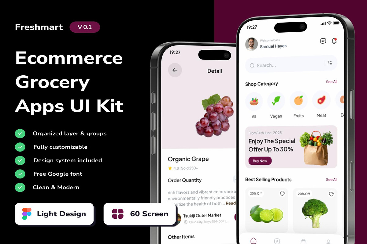 Freshmart Ecommerce GroceryMobileApp, an UI Kit Template by Creative Perspective (Photo 1 of 6)