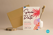 Tropical Floral Save The Date CANVA, an Invitation Template by StudioVonBraitenberg (Thumbnail 2 of 9)