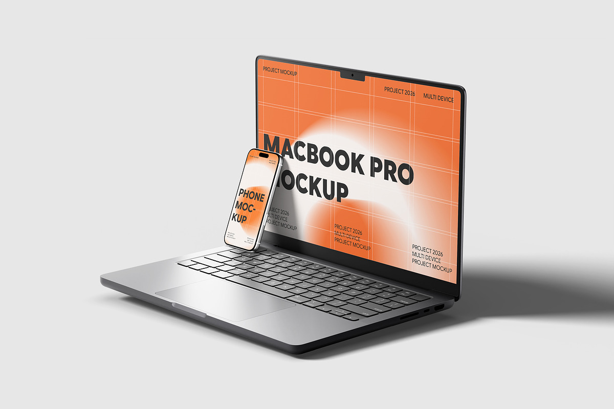 Laptop And Phone Mockup, a Wearable Device Mockup by scribrostudio (Photo 4 of 11)