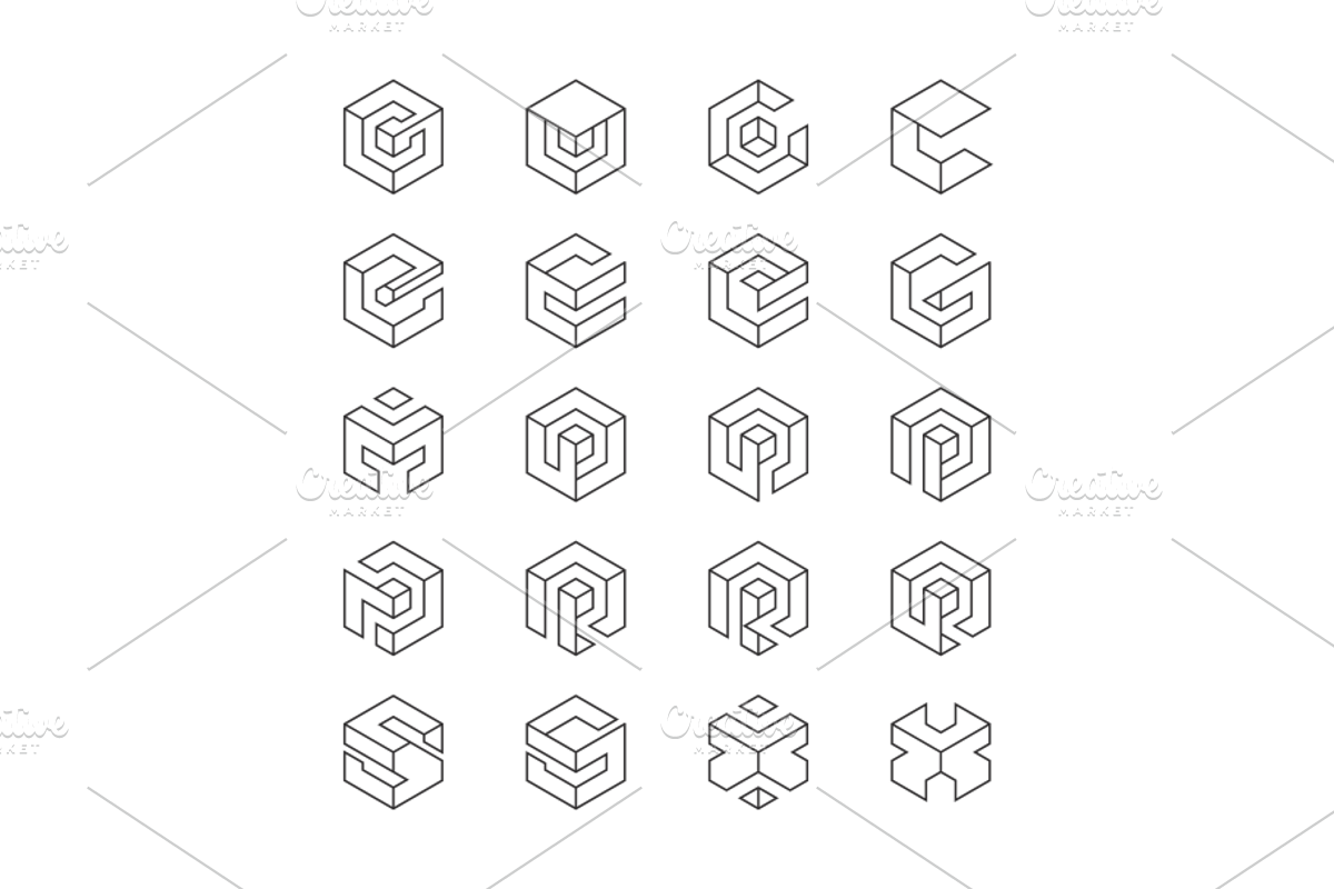 40 Hexagon Outline Vector Logos, a Branding & Logo Template by yopie