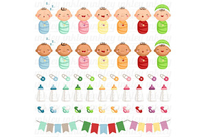 Cute Babies Newborn Clipart