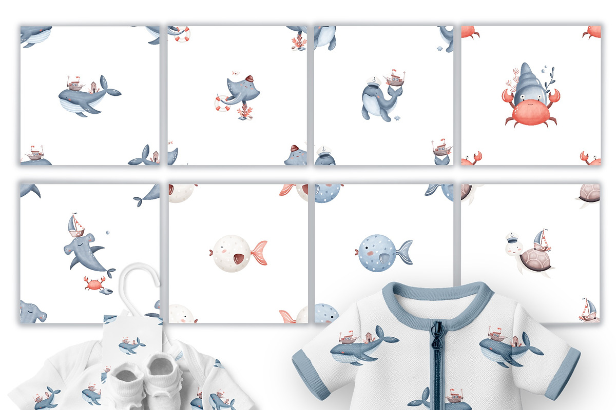 Sea Adventures. Baby collection, an Animal Illustration by Linerisyart (Photo 10 of 14)