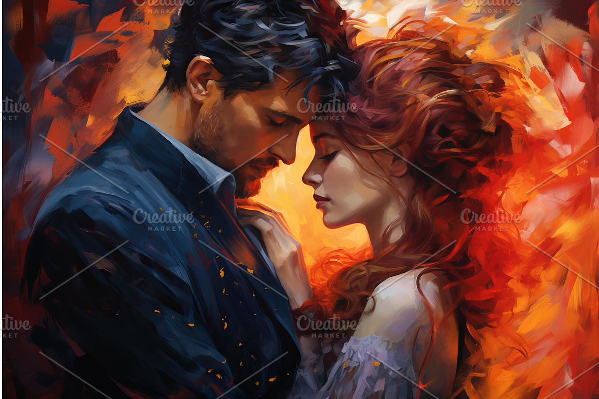 Intimate Passionate couple kiss, a Person Illustration by Ylivdesign