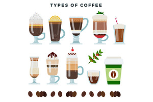 Different Types Of Coffee. Various