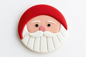 Santa Claus face Christmas decoration isolated on white backgrou, a Food & Drink Photo by José Manuel Gelpi
