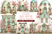Watercolor Easter Egg House Clipart, an Illustration by DreamArtGraphic (Thumbnail 1 of 4)