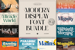 Modern Display Font Bundle 3, a Script Font by Nathatype