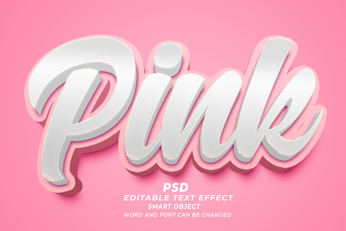 PSD Pink 3d Editable Text Effect, a Layer Style Add-On by TrueVector