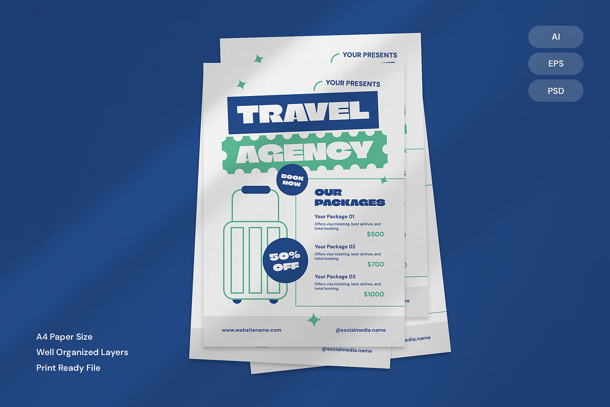 Travel Agency - Flyer, a Print Template by Izdihaar_Studio (Photo 1 of 3)