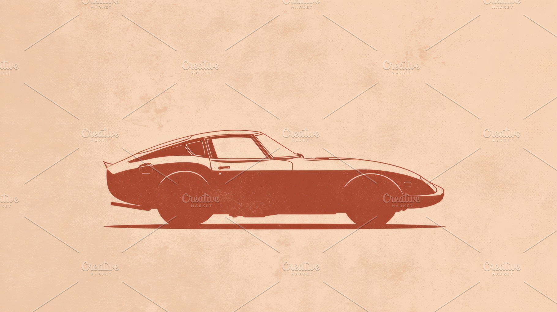 Classic car design in red outline, a Photo by Beautiful things