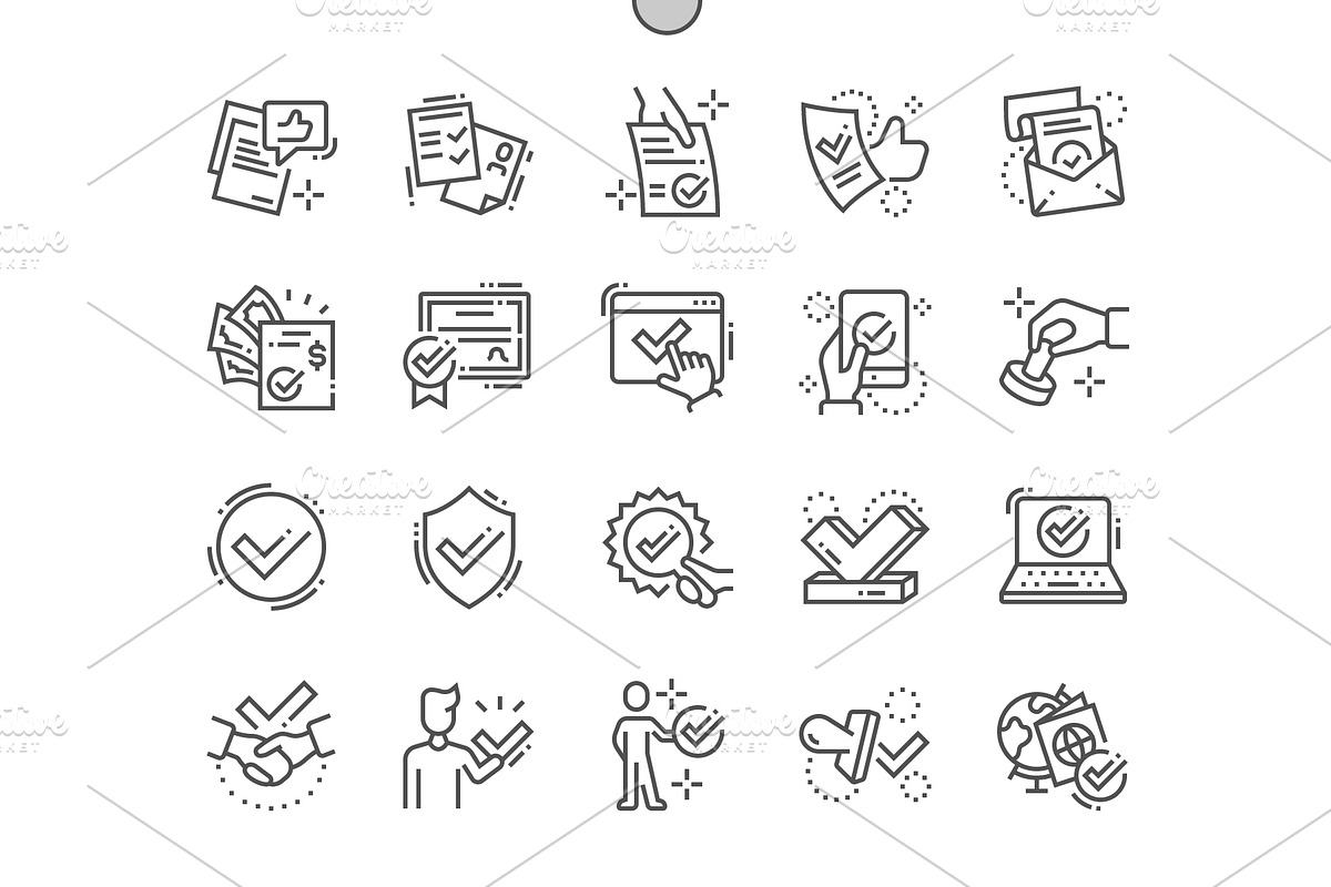 Approve Line Icons, an Outline Icon by Palau
