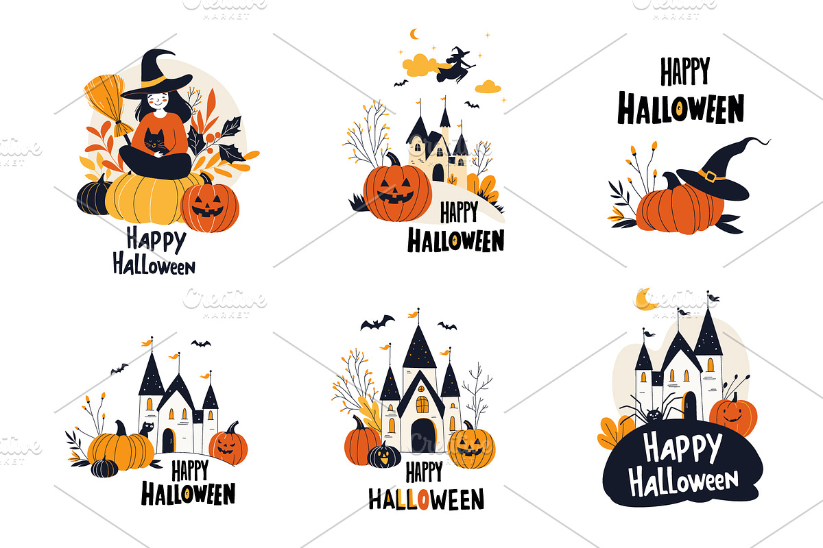 Halloween Clipart & Patterns, a Seasonal Illustration by VasilkovS (Photo 3 of 6)