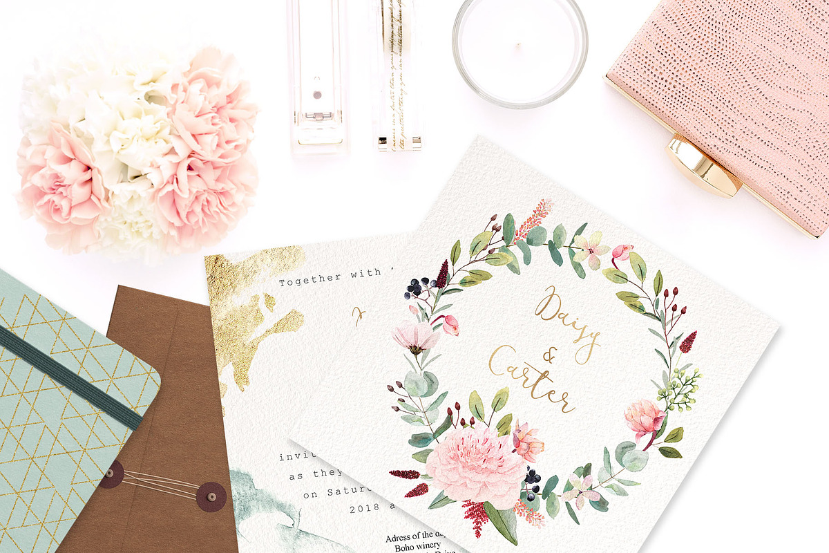 Watercolor peony and eucalyptus, a Decorative Illustration by marie dricot (Photo 5 of 11)