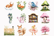 Little valley watercolor clipart, an Illustration by Design Market (Thumbnail 2 of 5)