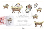 Nativity Scenes Holy Family Clipart, a Seasonal Illustration by KaramfilaS (Thumbnail 6 of 12)
