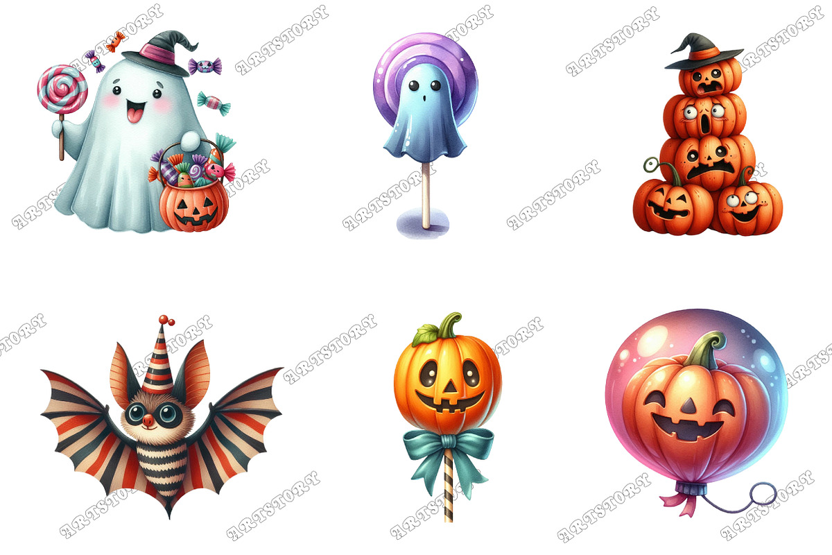 Quirky Cute Halloween Clipart Bundle, an Illustration by designcity5 (Photo 3 of 5)