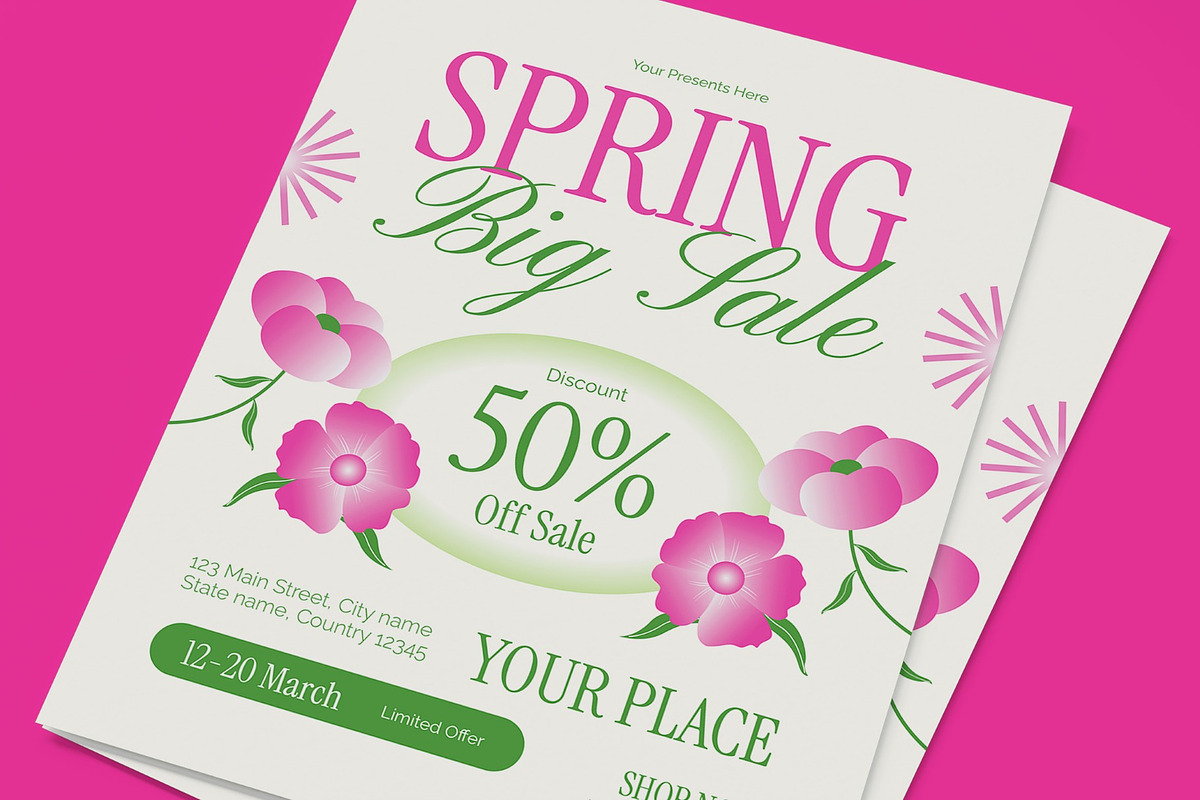 Spring Big Sale Flyer, a Flyer Template by graphicook (Photo 2 of 3)
