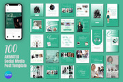 100 Animated Canva Instagram Post, a Social Media Template by TheBrightGrap (Thumbnail 1 of 6)
