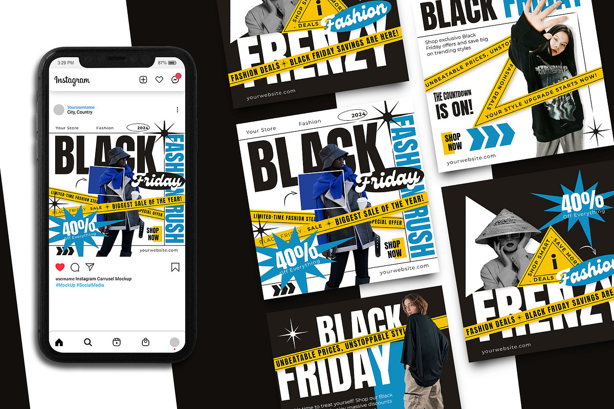 Black Friday Instagram Post Template, a Social Media Template by Artnivora.Std