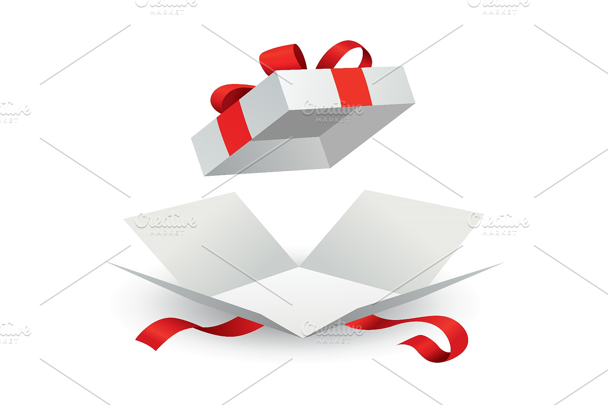 Open gift box with red ribbon, an Object Illustration by Things for designers (Photo 1 of 3)