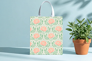 Peony Baby Carriage Seamless Pattern, a Pattern Graphic by Little Creative Scribbles (Thumbnail 6 of 7)
