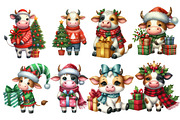 Christmas Funny Cow Clipart, an Illustration by Designworld (Thumbnail 3 of 5)