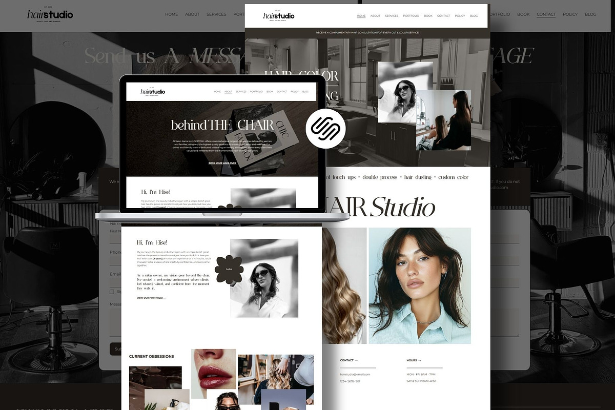 Modern Beauty Salon Booking Site, a Squarespace Template by HAYAG Creatives (Photo 1 of 7)