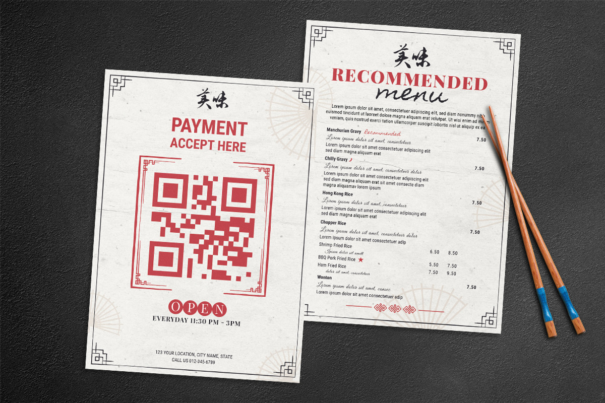 Chinese Restaurant Menu Template, a Flyer Template by BrandPacks (Photo 5 of 5)