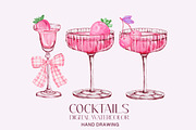 Pink cocktails hand drawing, a Food Illustration by Julia Bogdan (Thumbnail 3 of 6)