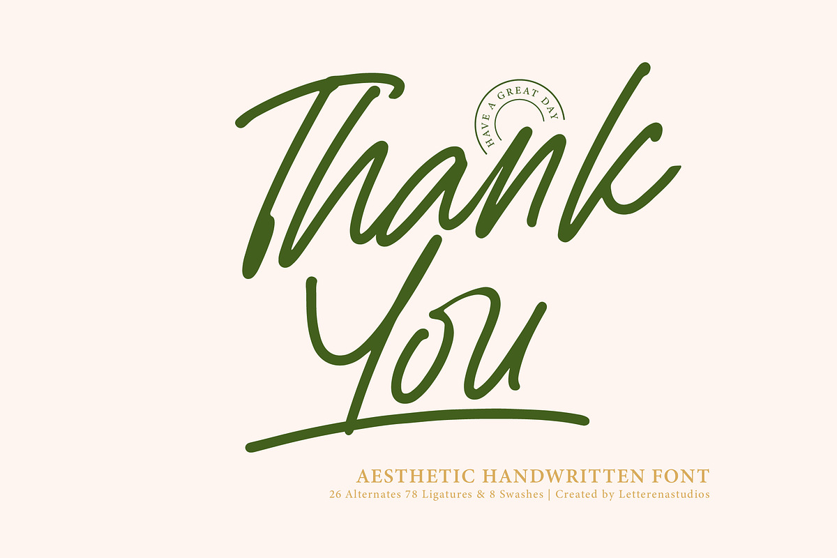 Sejatty Gartena Aesthetic Font, a Script Font by Letterena Studios Script (Photo 15 of 15)