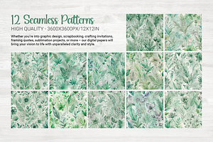 Lush Greenery Seamless Patterns